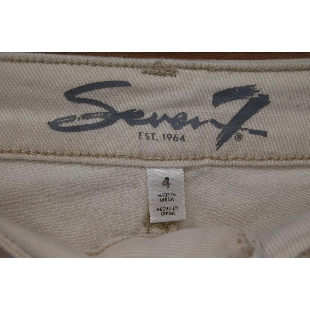 Seven7 Jeans Womens 4 Off White Slim Straight‎ Stretch Denim Five Pocket Classic